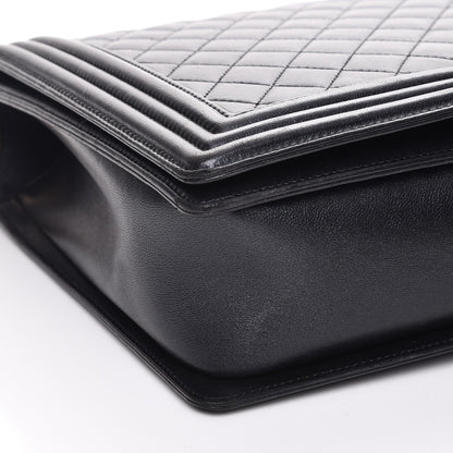 Chanel Metallic Calfskin Quilted Large Boy Flap Black 8 of 13