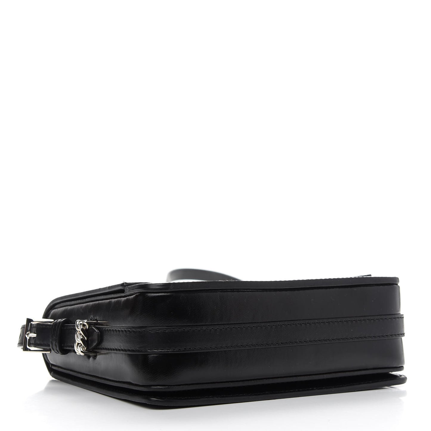 Coated Canvas Horseferry Print Grace Bag Black