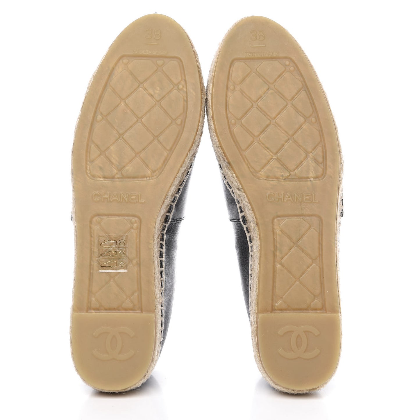 Lambskin CC Espadrilles 38 Black