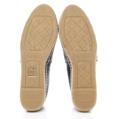 Chanel Lambskin CC Espadrilles 38 Black 5 of 10