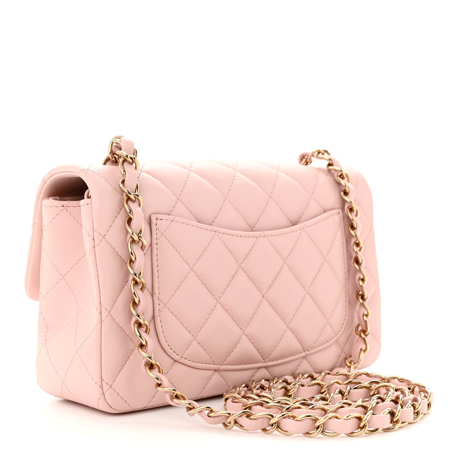 Chanel Lambskin Quilted Mini Rectangular Flap Light Pink 3 of 11