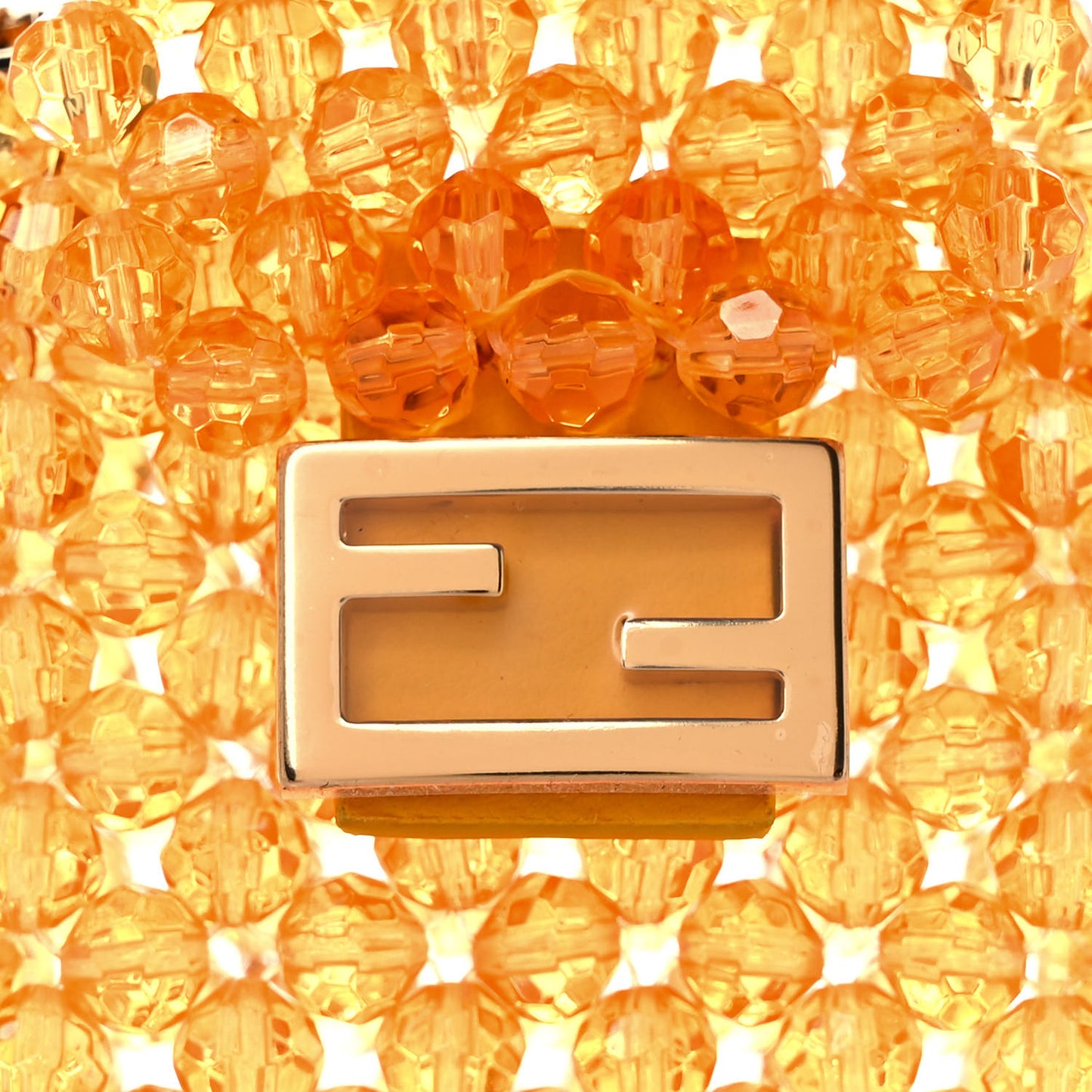 Glass Vitello King Beaded Mini Pico Baguette Charm Orange