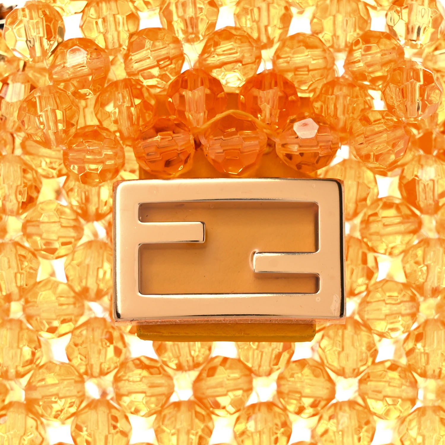 Fendi Glass Vitello King Beaded Mini Pico Baguette Charm Orange 9 of 9