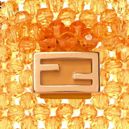Fendi Glass Vitello King Beaded Mini Pico Baguette Charm Orange 9 of 9