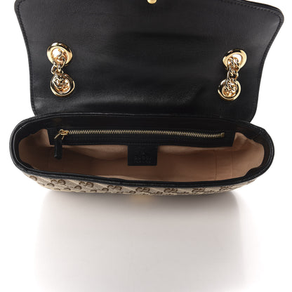 Gucci Monogram Matelasse Diagonal Small GG Marmont Shoulder Bag Beige Black 5 of 10