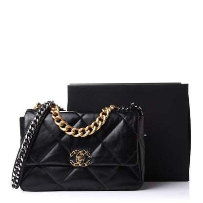 Chanel Lambskin Quilted Large Chanel 19 Flap Black 11 of 12