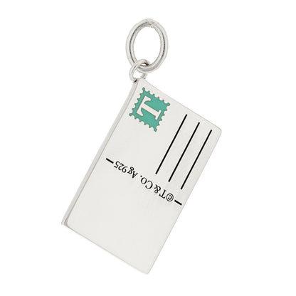 Tiffany Sterling Silver Enamel Venice Postcard Charm Blue 3 of 4