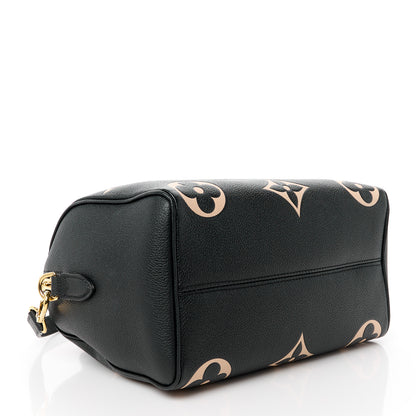 Louis Vuitton Empreinte Monogram Giant Speedy Bandouliere 25 Black Beige 4 of 13