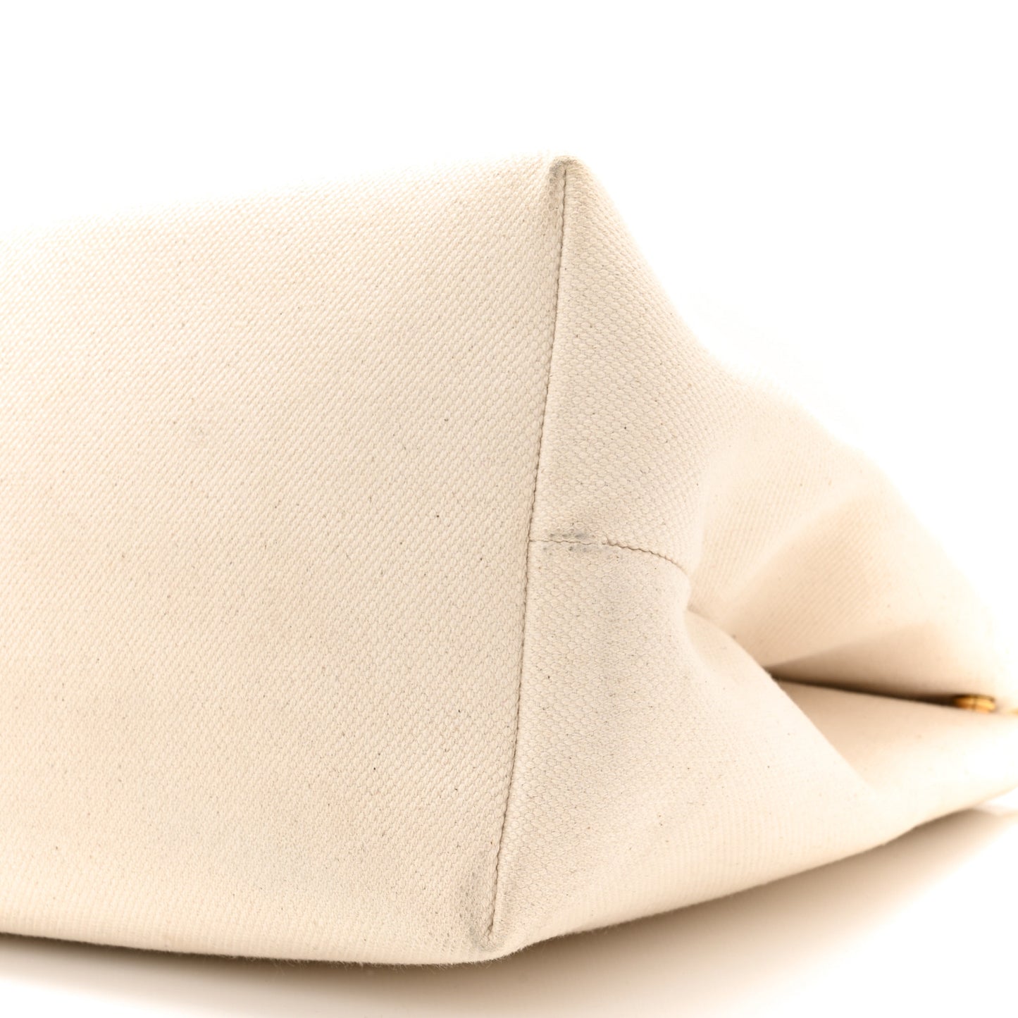 Canvas Calfskin Logo Print Small Horizontal Cabas Gold