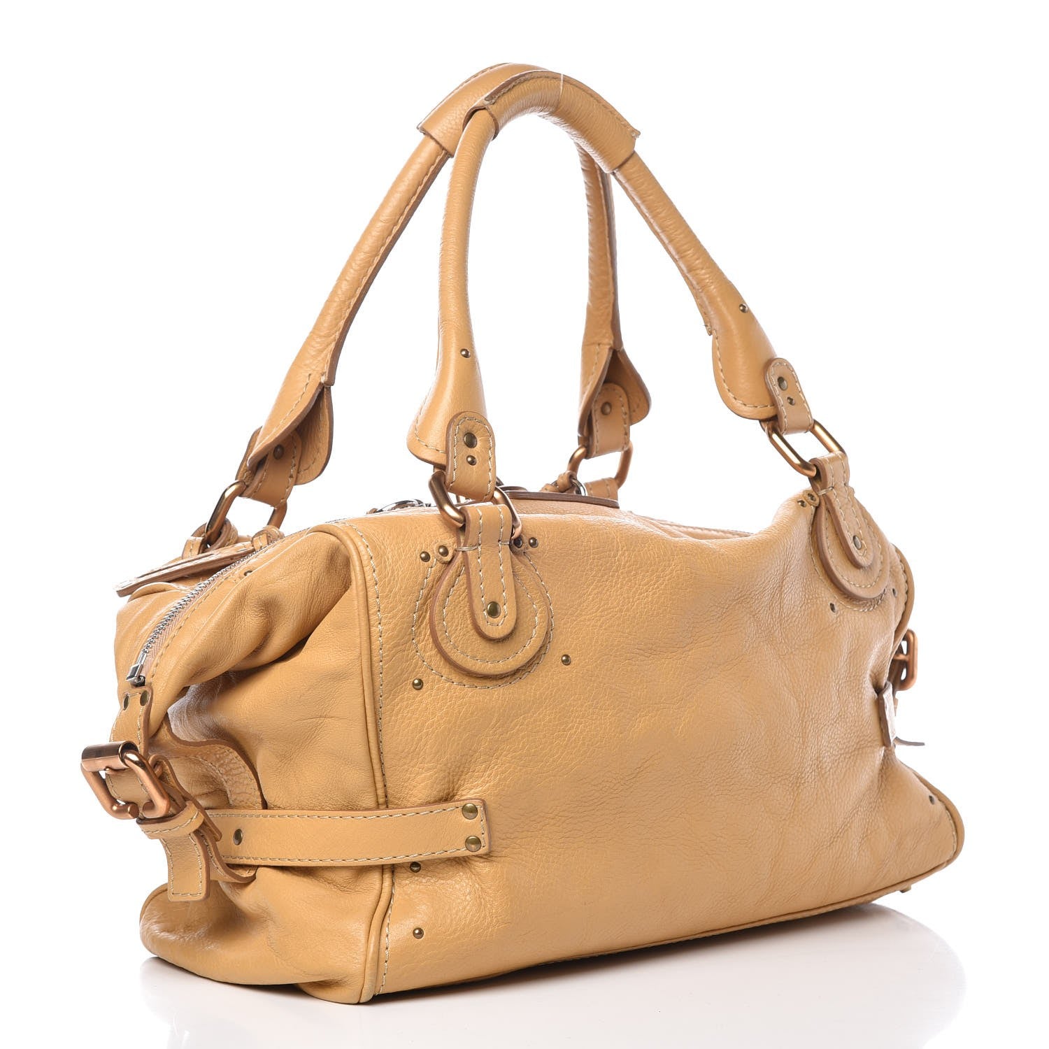 Chloe Calfskin Paddington Front Pocket Tote Tan 3 of 8
