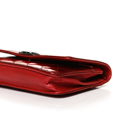 Chanel Metallic Patent Calfskin Quilted Boy Wallet On Chain WOC Red 10 of 10