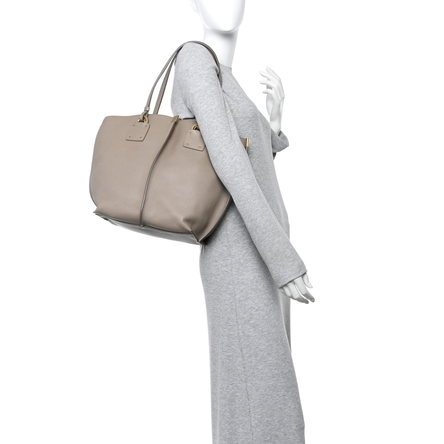 Smooth Calfskin Medium Vick Tote Motty Grey