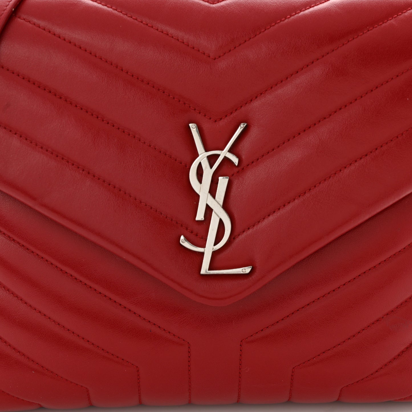 Calfskin Y Quilted Monogram Medium Loulou Chain Satchel Rouge Eros