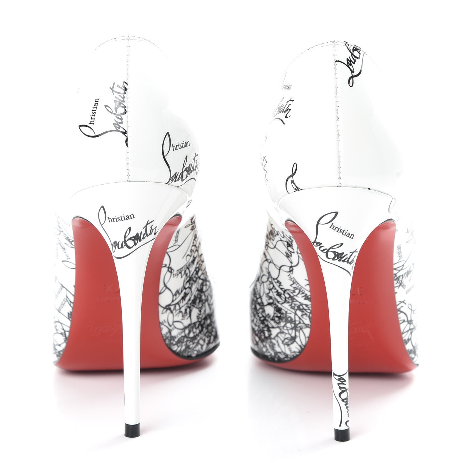 Christian Louboutin Patent Degraloubi Printed Pigalle Follies 100 Pumps 37.5 Black 6 of 9