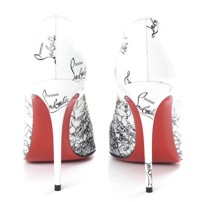 Christian Louboutin Patent Degraloubi Printed Pigalle Follies 100 Pumps 37.5 Black 6 of 9