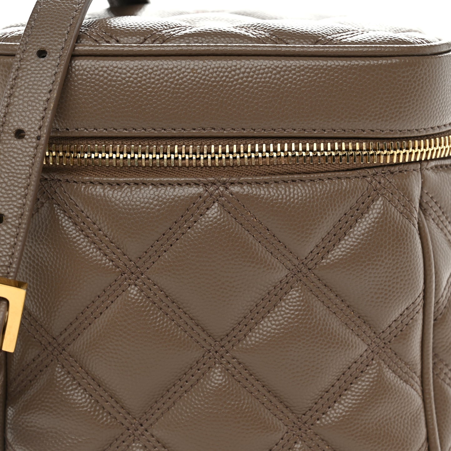 Grain de Poudre Quilted 80's Vanity Bag Dark Beige
