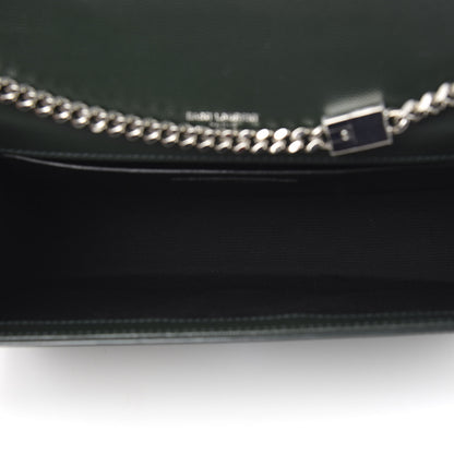 Saint Laurent Grain De Poudre Medium Monogram Kate Satchel Vert Fonce 5 of 10
