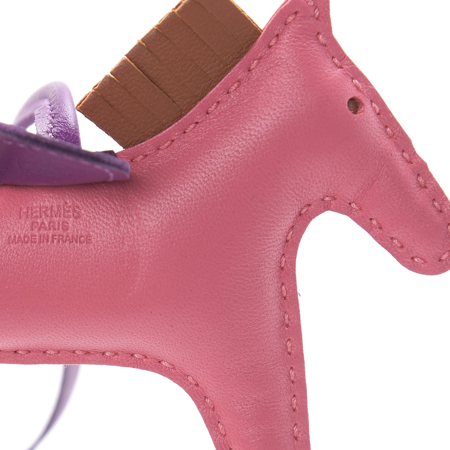 Milo Lambskin Grigri Rodeo Horse Bag Charm PM Rose Azalee Gold Anemone