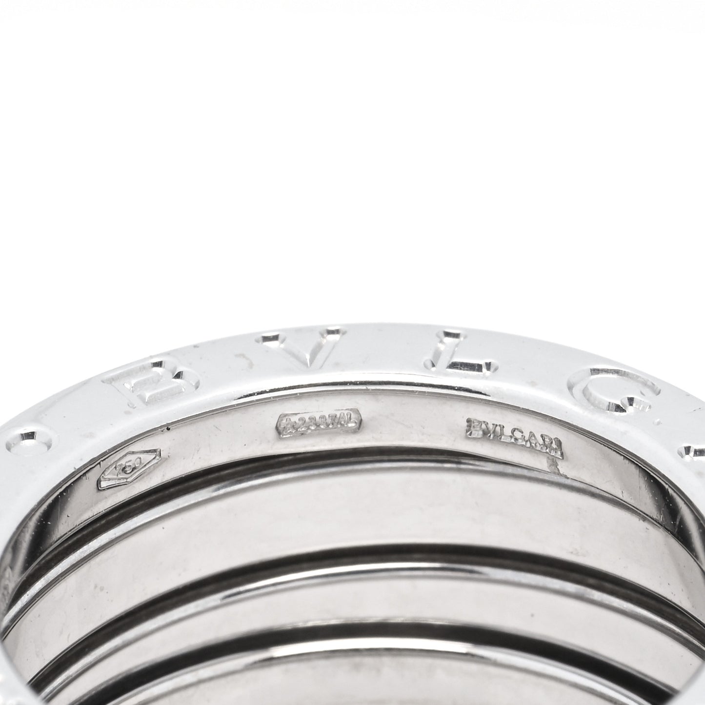 18K White Gold B.Zero1 Three-Band Ring 48 4.5