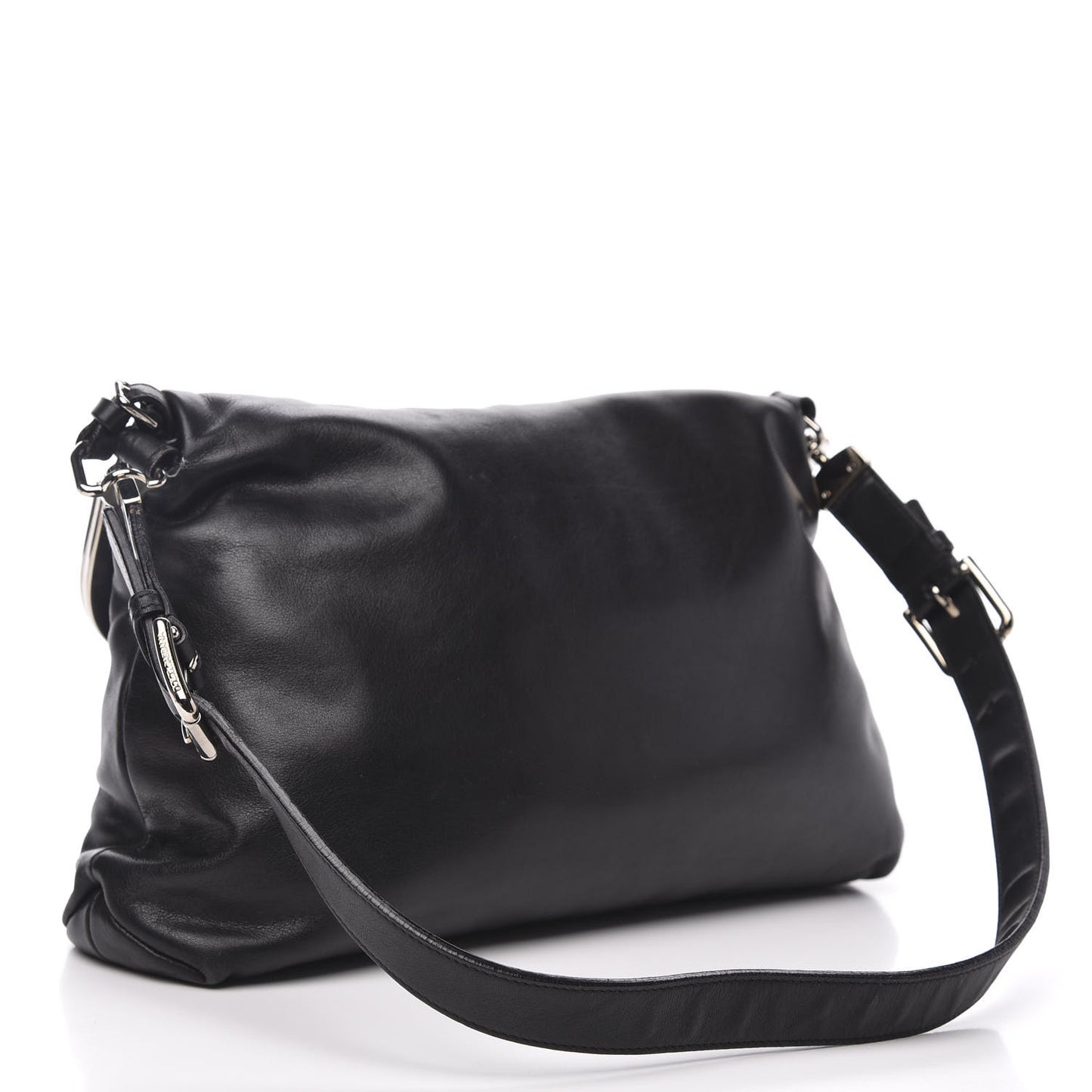 Calfskin Miss Sleek Shoulder Bag Black