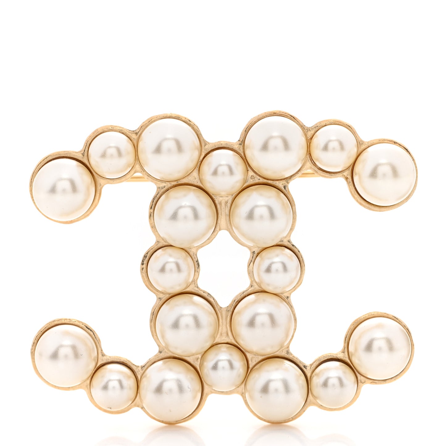 Pearl CC Brooch Gold