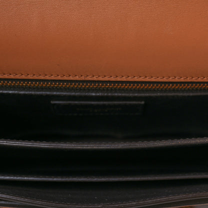 Saint Laurent Smooth Calfskin Suede Monogram Cassandra Clasp Bag Brown 5 of 8