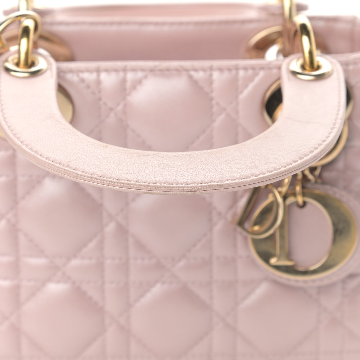 Metallic Lambskin Cannage Mini Lady Dior Lotus