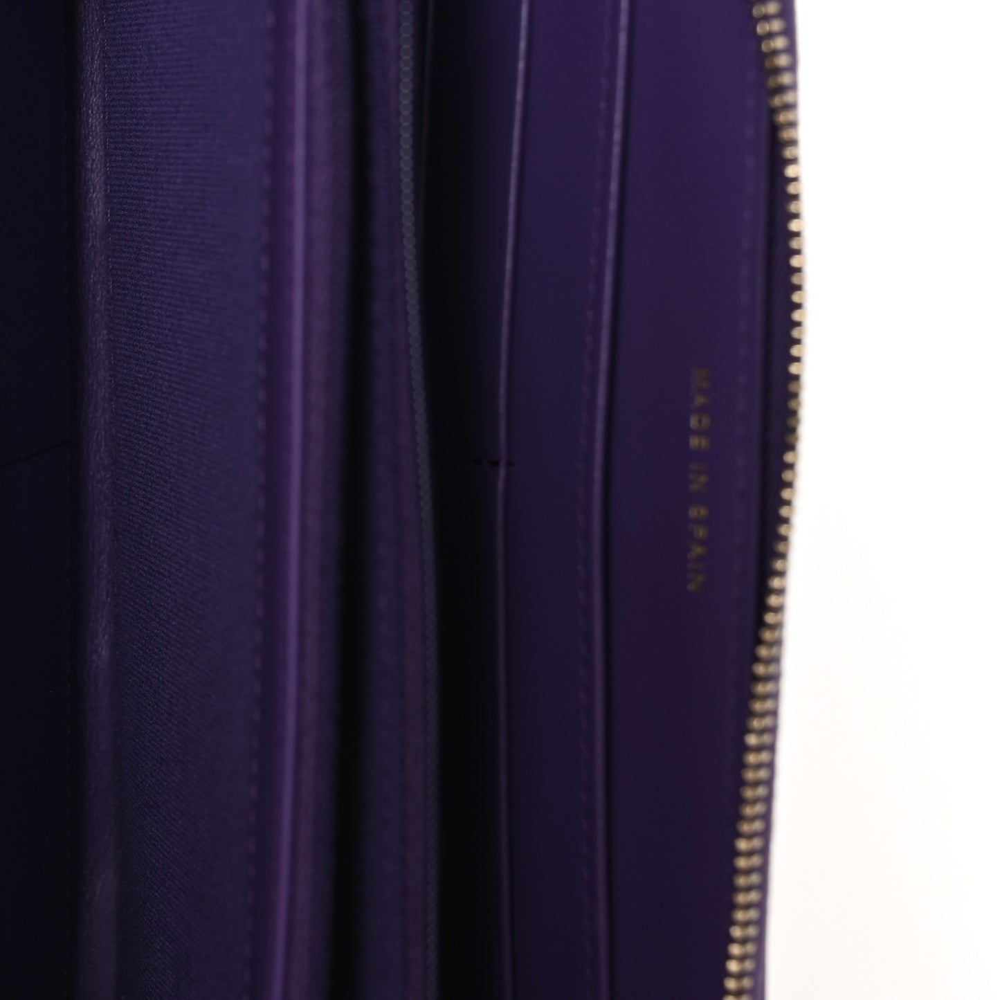 Caviar Quilted Large Gusset Zip Around Wallet Purple