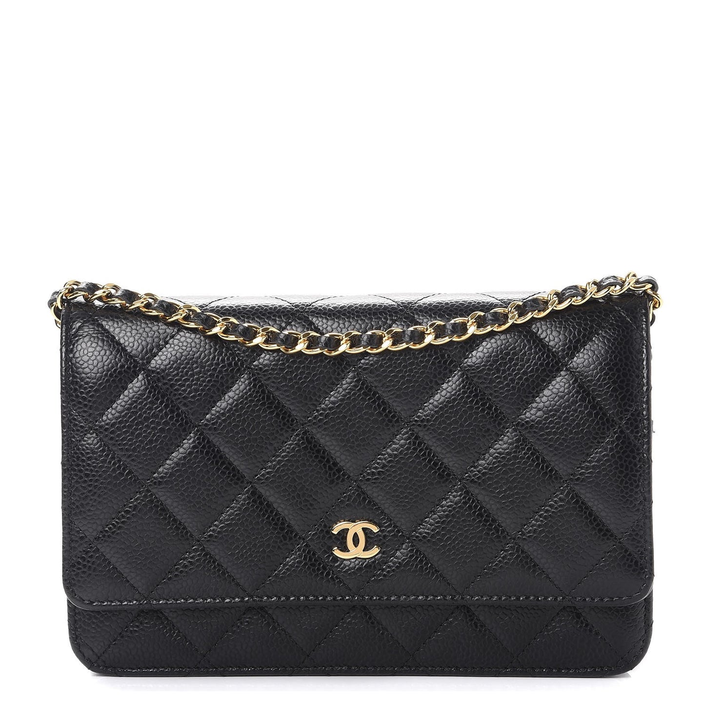 Caviar Quilted Wallet On Chain WOC Black