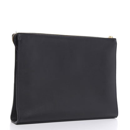 Fendi Vitello Grace Eyebrow Monster Eyes Embossed Pouch Black 3 of 12