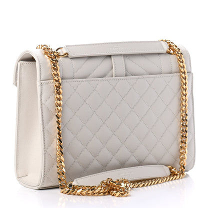 Saint Laurent Grain De Poudre Textured Mixed Matelasse Medium Triquilt Monogram Satchel Porcellana 2 of 4