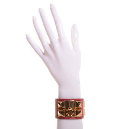 Hermes Epsom Collier de Chien CDC Bracelet Small Rouge Casaque 2 of 8