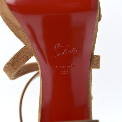 Christian Louboutin Veau Velours Loubi Bee Alta 130 Sandals 39 Cafe Creme 8 of 9