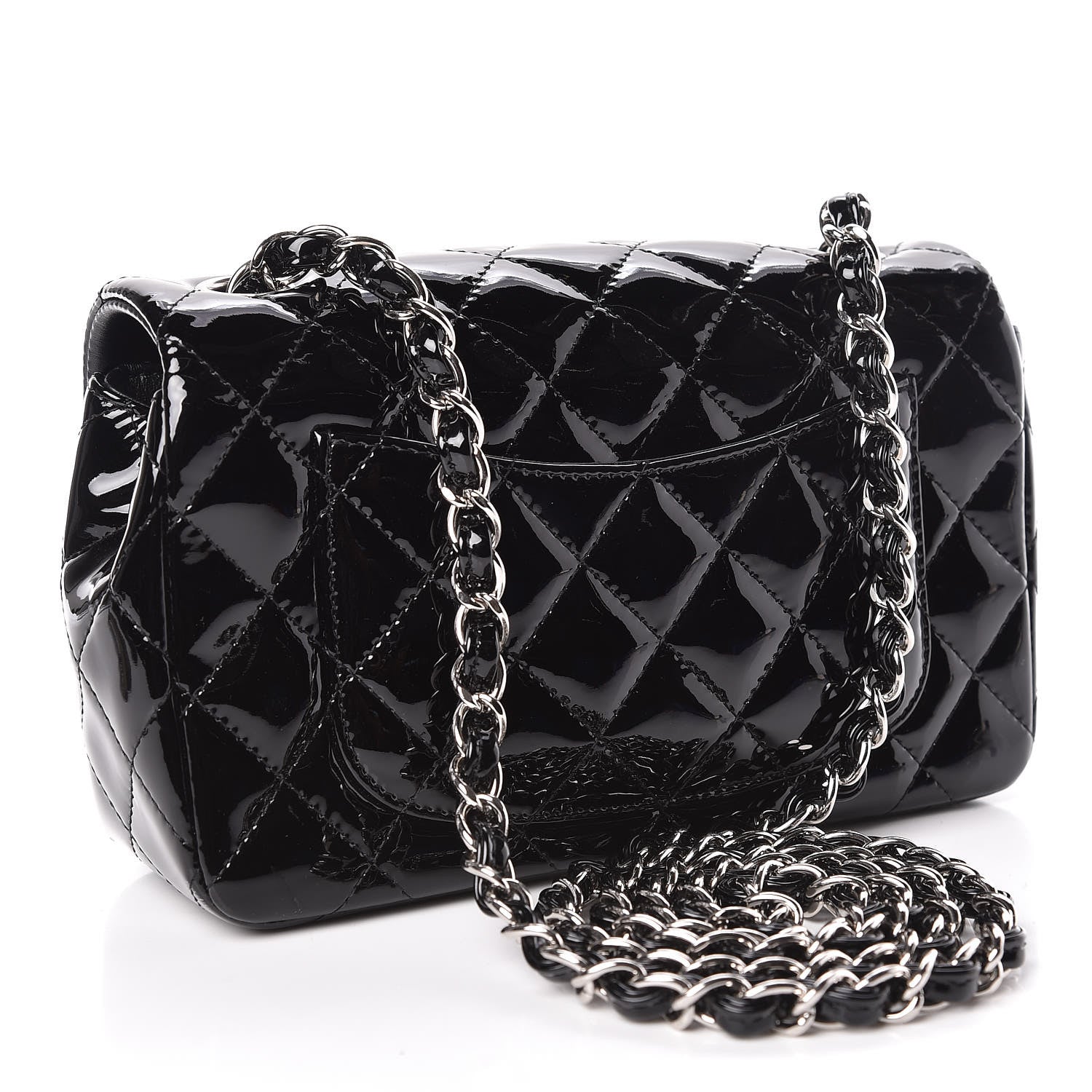 Chanel Patent Calfskin Quilted Mini Rectangular Flap Black 3 of 10