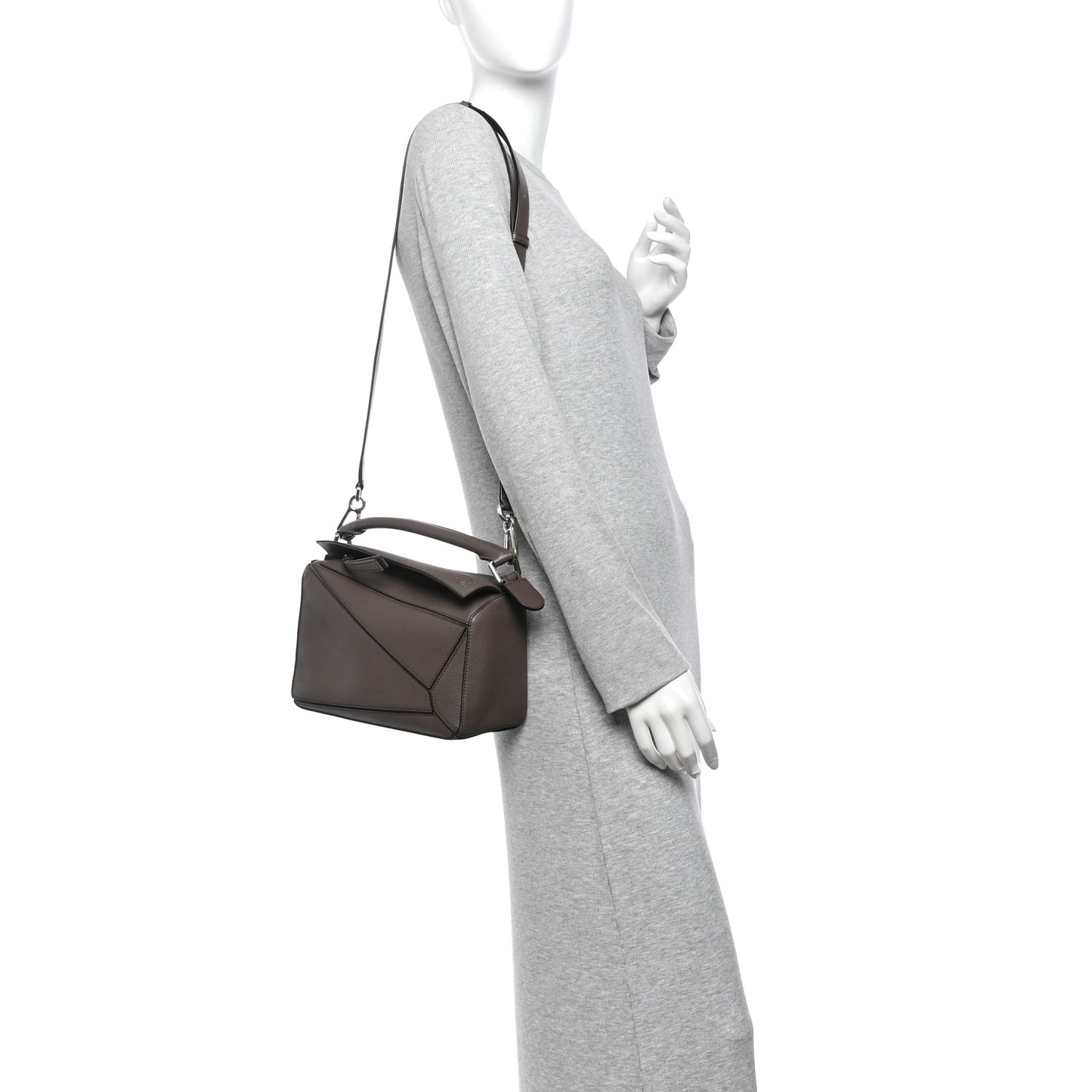 Calfskin Small Puzzle Bag Dark Taupe