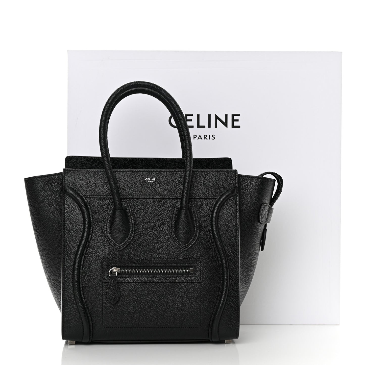 Drummed Calfskin Micro Luggage Black