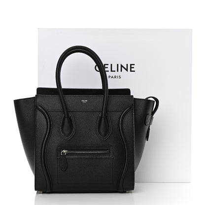 Celine Drummed Calfskin Micro Luggage Black 13 of 13