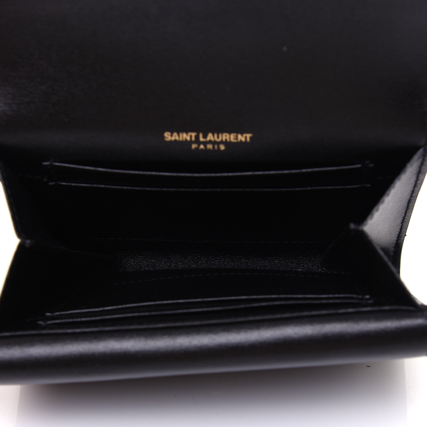 Saint Laurent Smooth Calfskin Monogram Small Sulpice Wallet Black 5 of 13
