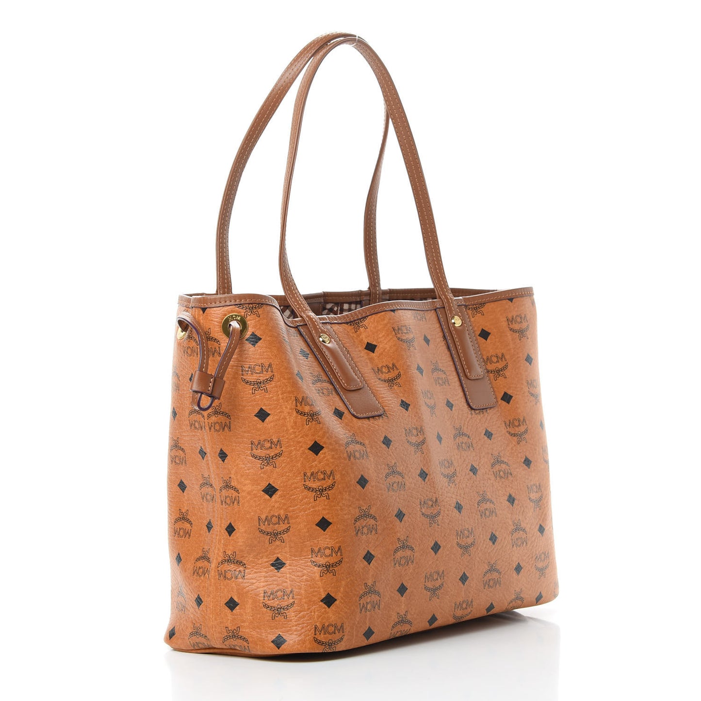 Visetos Medium Liz Reversible Shopper Tote Cognac