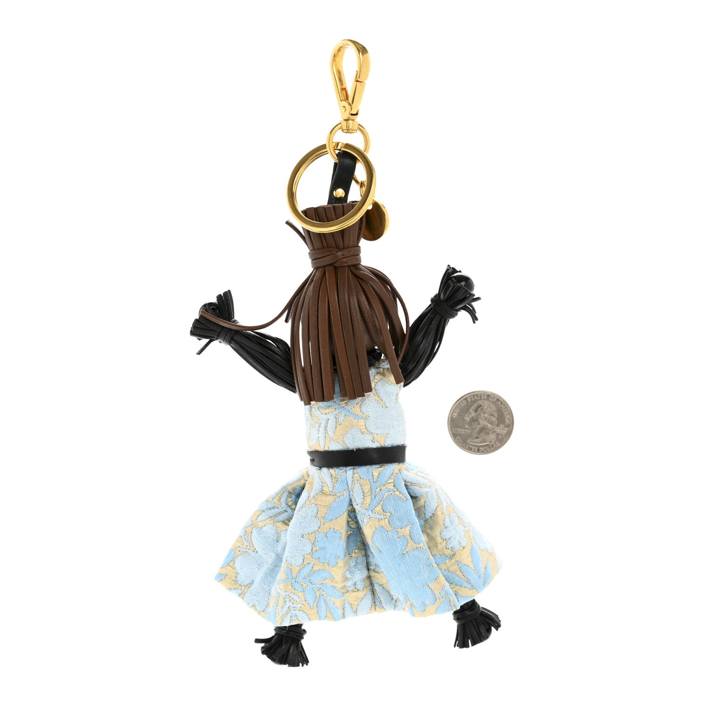 Calfskin Brocade Jasmine Doll Trick Keychain Multicolor