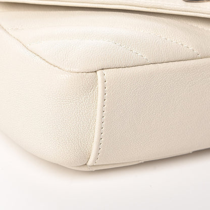 Saint Laurent Sheepskin Matelasse Monogram Classic Baby Chain Bag White 9 of 17