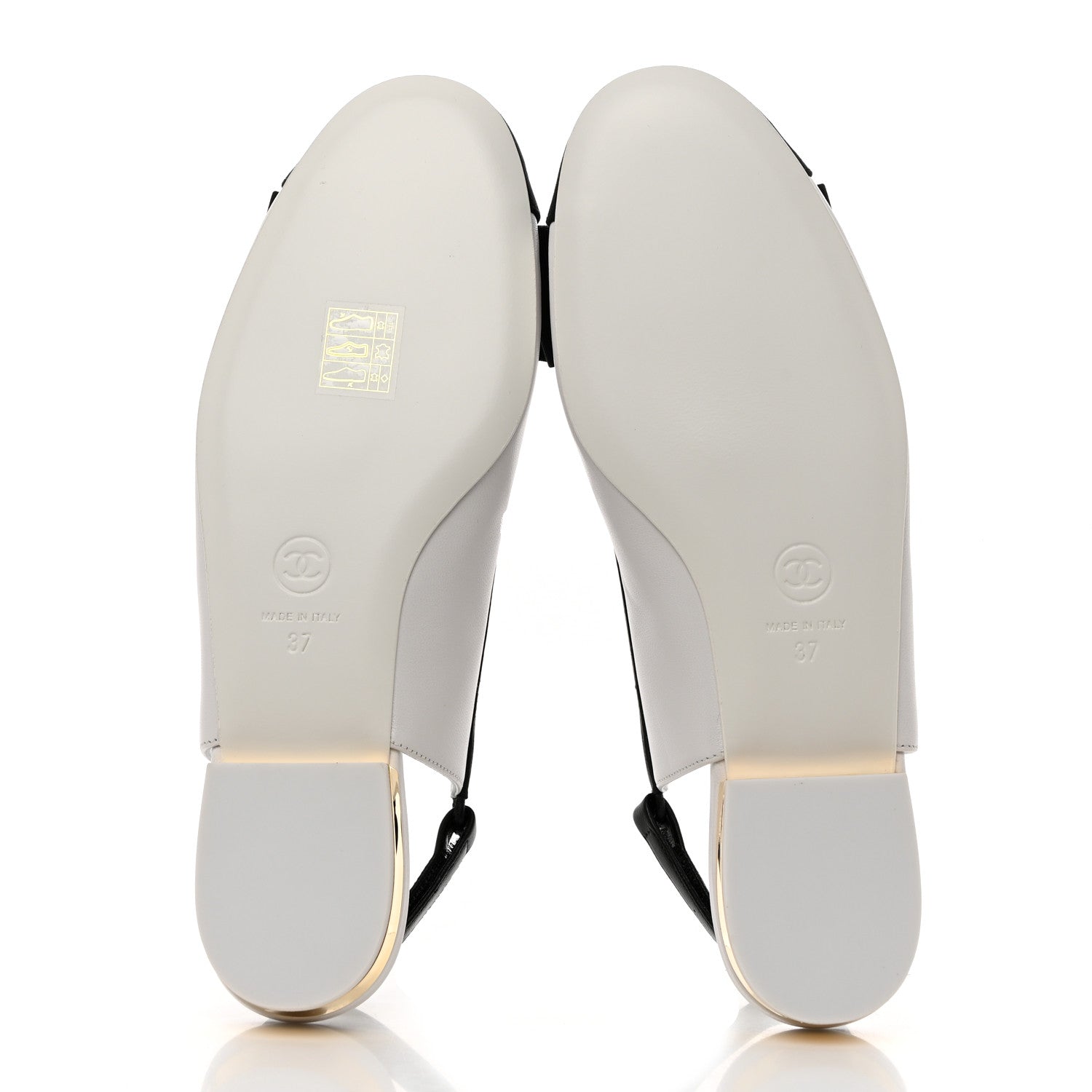 Chanel Lambskin Grosgrain Cap Toe Bow Slingbacks 37 White Black 5 of 9