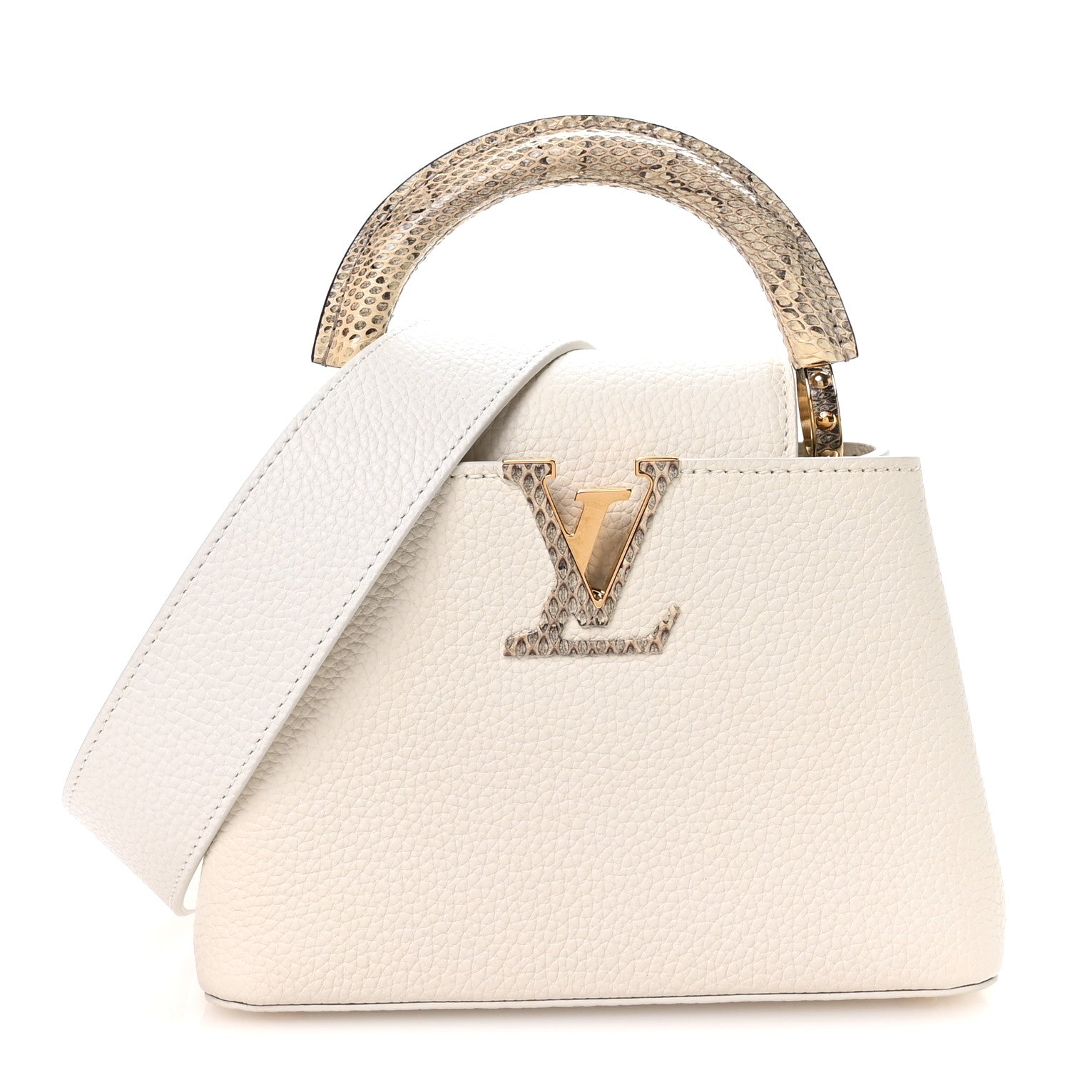 Louis Vuitton Taurillon Ayers Capucines Mini White Snow White 1 of 10
