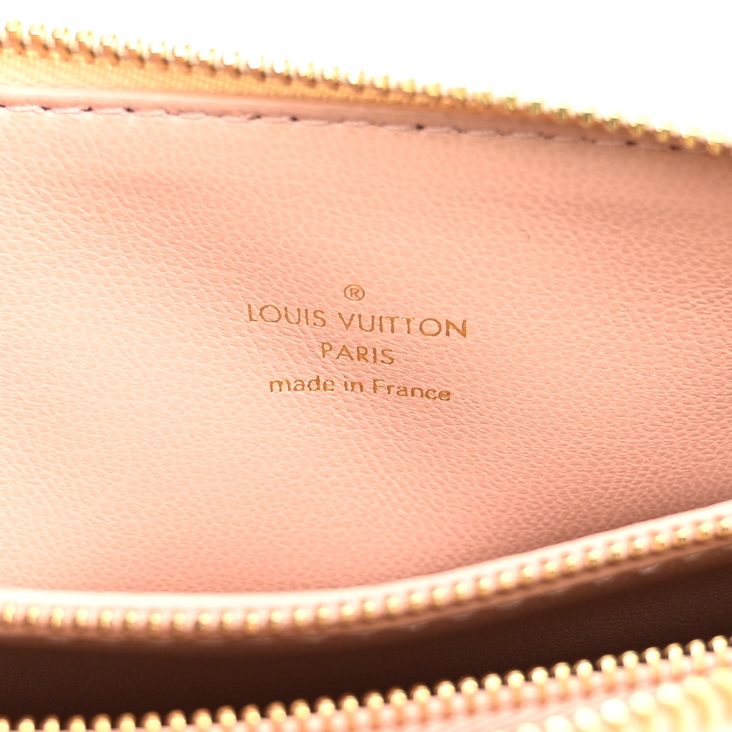 Pearlescent Lambskin Embossed Monogram Coussin PM Beige Rose