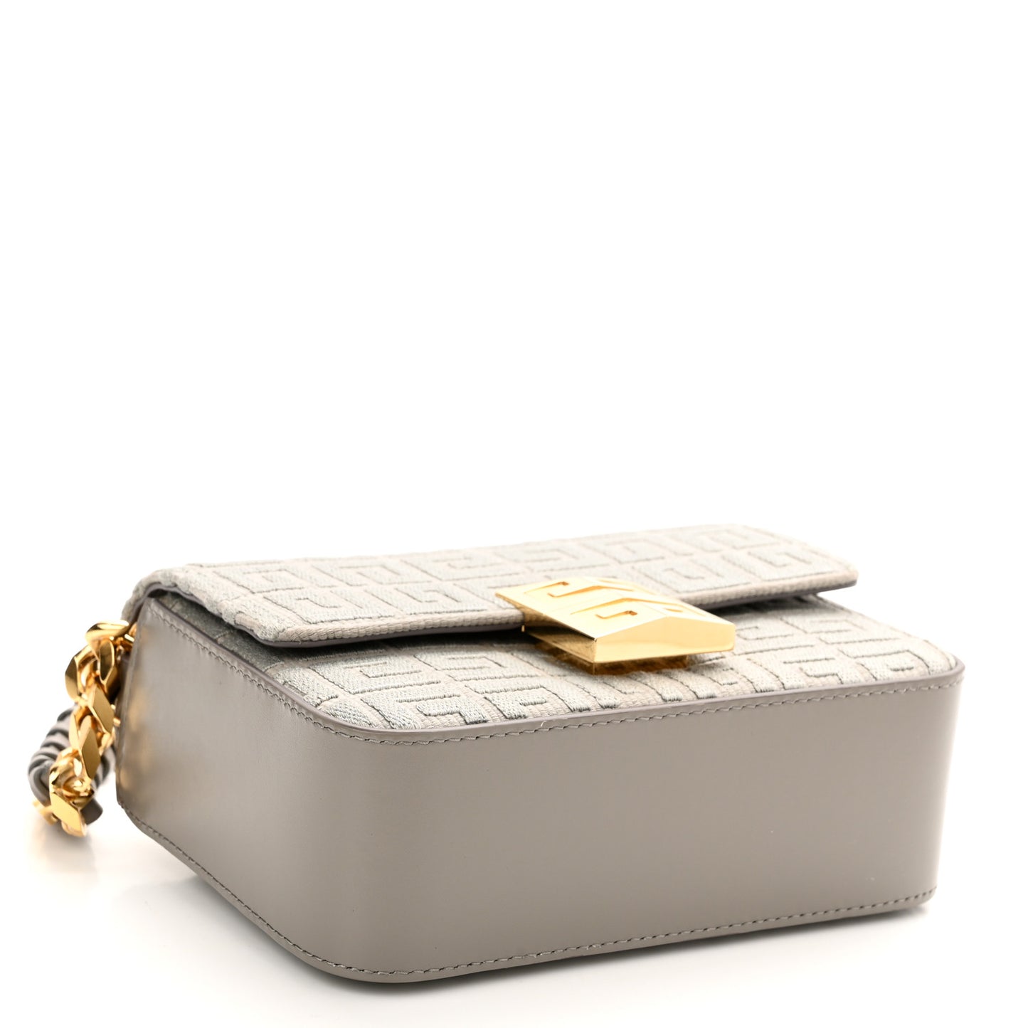 Canvas Embroidered Small 4G Woven Chain Crossbody Stone Gray