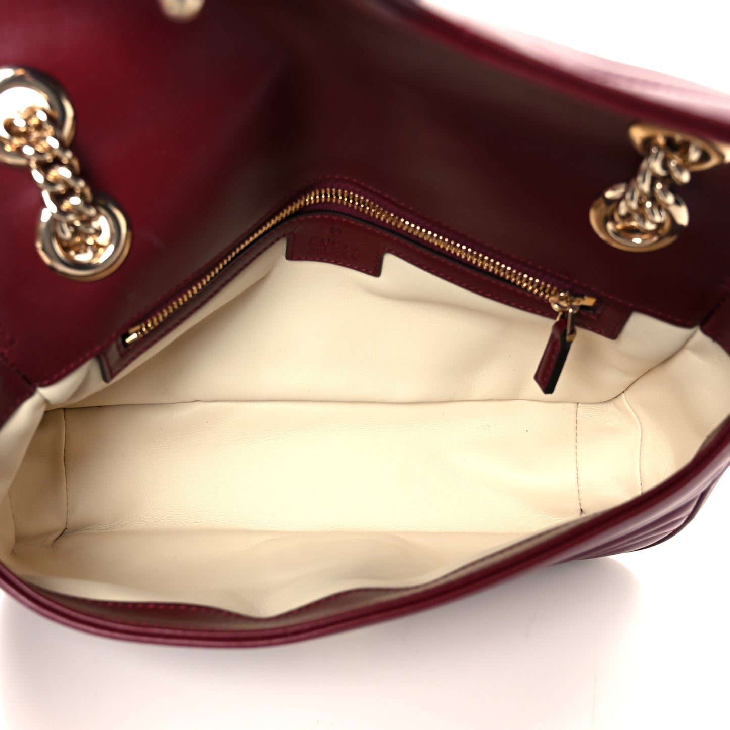 Calfskin Matelasse Small GG Marmont Shoulder Bag Rosso Ancora