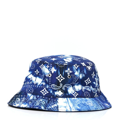 Louis Vuitton Monogram Bandana Bucket Hat 58 Blue 3 of 8