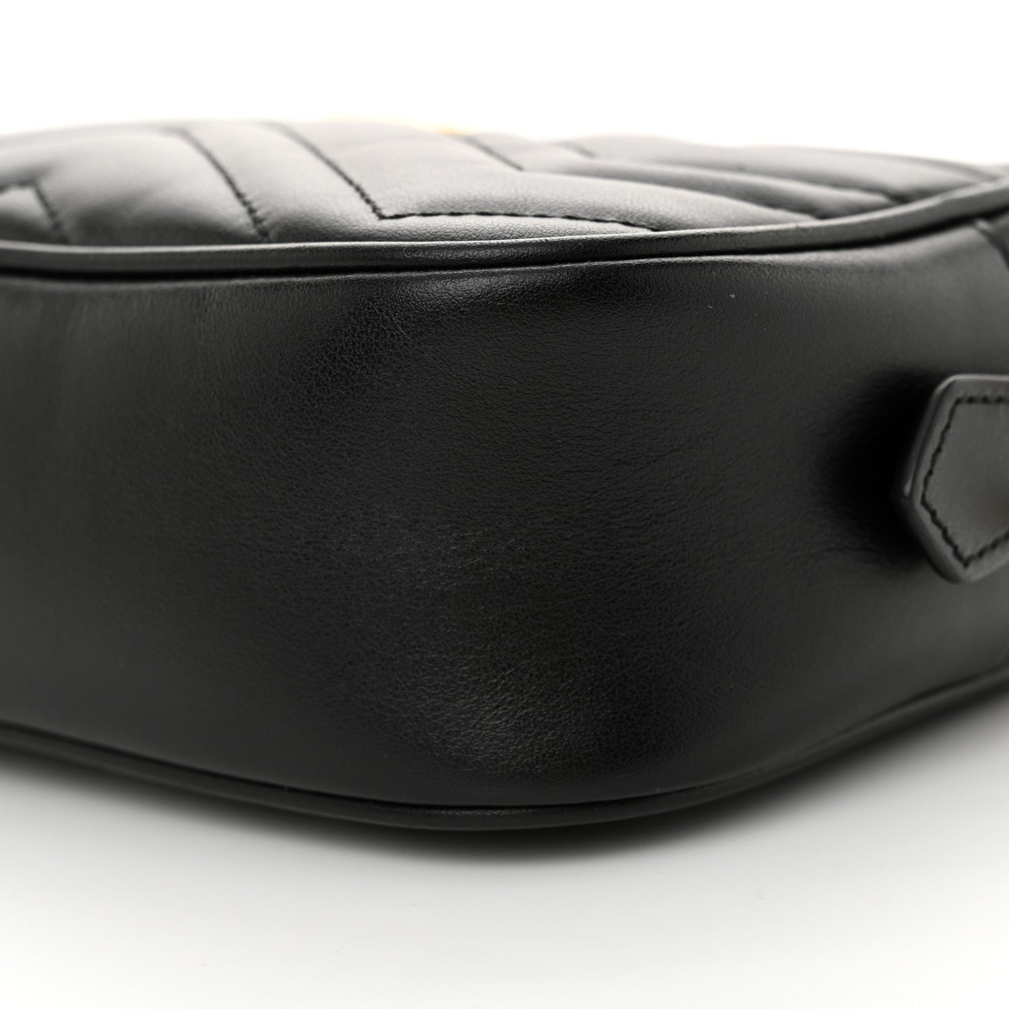 Calfskin Matelasse Mini GG Marmont Chain Shoulder Bag Black