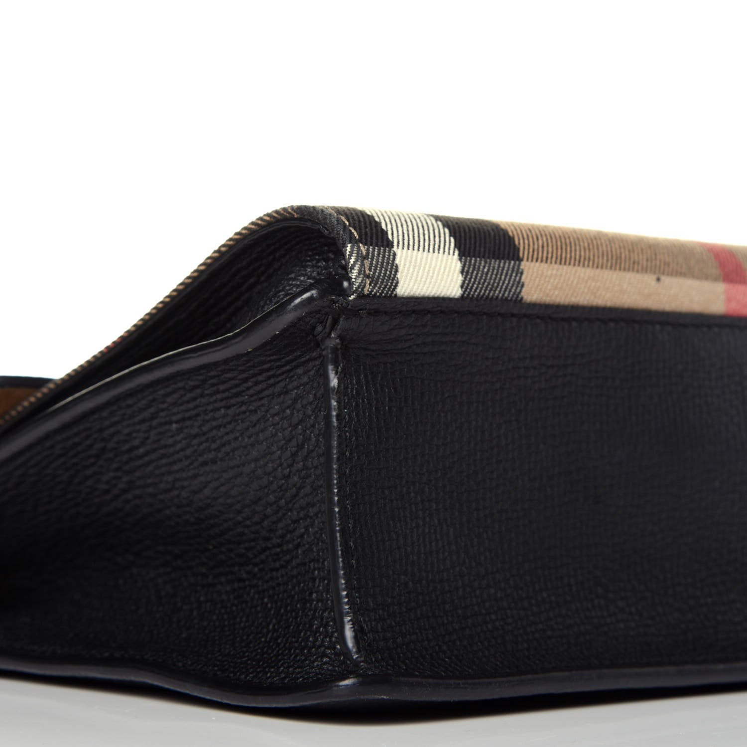 Burberry Derby Calfskin House Check Small Macken Crossbody Bag Black 9 of 10