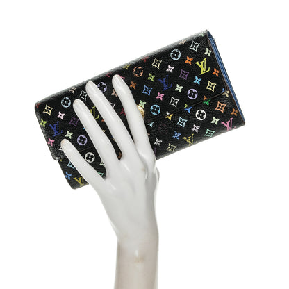 Louis Vuitton Monogram Multicolor Sarah Wallet Black Bleuet 2 of 8